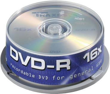 DVD-R Traxdata CAKE 25, Silver, Kapacitet 4,7 GB, 25 komada cake, Brzina 16x