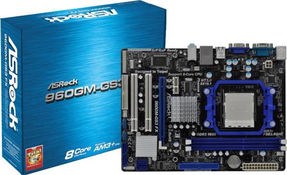 Matična ploča Asrock 960GM-GS3 FX - AM3 , AMD 760G, AMD SB710, M-ATX, FSB 2600, Dual Channel 2xDDR3
