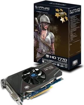 Grafička kartica Sapphire PCI-E ATI Radeon HD7770 GDDR5 1GB/128bit, 1000MHz/1125MHz, PCI-E 3.0 x16, HDMI, DVI, Dual Slot Fan Cooler, Retail