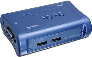 Trendnet TK-207K, 2-port KVM switch with VGA and USB connection to computers