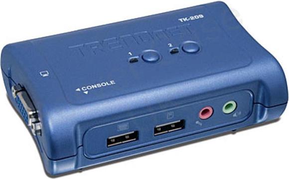 Trendnet TK-209K, 2-Port USB KVM Switch Kit w Audio, High quality 2048x1536 resolution, All required cabling included