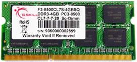 Memorija za notebook G.SKILL DDR3 1066MHz 2GB , F3-8500CL7S-2GBSQ PC-8500