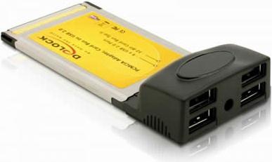 Adapter PCMCIA DELOCK, za USB 2.0, 4 porta