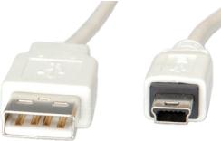 USB kabel 3m, AM - mini 5pin, Roline, bež