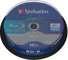 DVD Blu-Ray Verbatim BD-R SL 6× 25GB White Blue Surface 10 pack spindle (Single Layer)