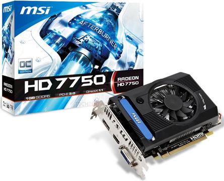 Grafička kartica MSI HD7750 OC, 1GB GDDR5, DVI, HDMI, DP 