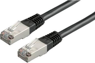 Kabel mrežni S-FTP, Cat. 5e, 1m, CCA, 26AWG, Savitljivi, Crni