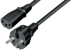 Transmedia N 5-2, Power Cable Schuko plug - IEC 320 C13 Jack black 2,0 m