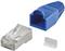 NaviaTec CAT5e shielded plug for round cable incl strain relief blue 10pc, SPLUG+SR_BLU_10