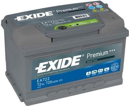 Akumulator Exide Premium B13 EA722 72Ah/720A (+ P) 278x175x175