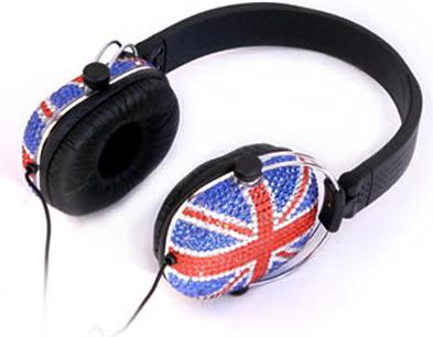 Slusalice SATZUMA Diamante Headphones, Great Britain Flag