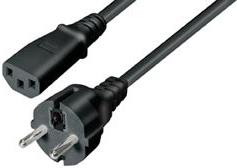 Transmedia N 5-2,5, Power Cable Schuko plug - IEC 320 C13 Jack black 2,5 m
