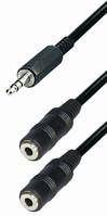 Transmedia A71-L, Connecting Cable 3,5 mm stereo plug -2x 3,5 mm stereo jack, 0,2 m