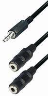 Transmedia A71-L, Connecting Cable 3,5 mm stereo plug -2x 3,5 mm stereo jack, 0,2 m