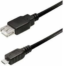 Kabel 0,3m, USB AF - microUSB, Transmedia C 258-L, crni