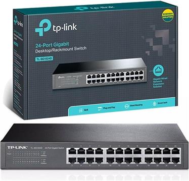 Switch TP-LINK TL-SG1024D (24 x 10/100/1000Mbps, Rackmount, MDI/MDI-X switch) Retail