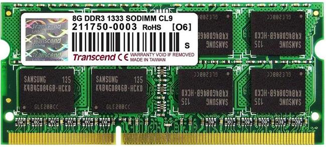 Memorija za prijenosno računalo Transcend 8 GB SO-DIMM DDR3 1333 MHz, TS1GSK64V3H