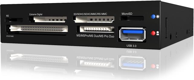 Front panel ICY BOX IB-865-B, 3.5'', citac kartica, USB 3.0