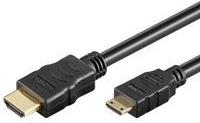 NaviaTec HDMI-175 HDMI A-plug to (MINI) HDMI C-plug 1,5m with Ethernet gold colored connectors, Naviatec Article Nr. 175