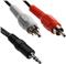 Transmedia A 49-5 L, Stereo Connecting Cable unshielded, 2x RCA-plug - 3,5 mm stereo plug, 5m