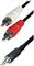Transmedia A 49-3 L, Stereo Connecting Cable unshielded, 2x RCA-plug - 3,5 mm stereo plug, 3m