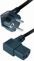 Transmedia N5-2WWL, Power Cable Schuko plug - angled IEC 320 C13 Jack black 2,0 m