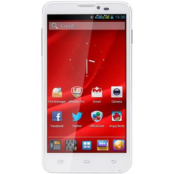 Mobitel Prestigio PAP5300 DUO (Dual sim,5.3" FWVGA 480x854 LCD, MSM8225Q 1,2 Ghz Quad Core, Android 4.1, RAM 1GB + eMMC 4GB, 8.0 MP+ 1.2 MP AF Flash LED BSI, 2100 mAh battery ) White Retail