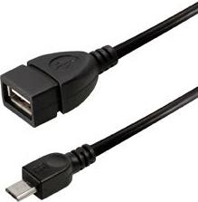 USB kabel 0,3m, AF - micro B, TRN-C258-BL, crni