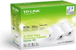 TP-Link TL-PA2010KIT Nano Powerline Mrežni Adapter 200Mbps, Homeplug AV, Duplo pakiranje