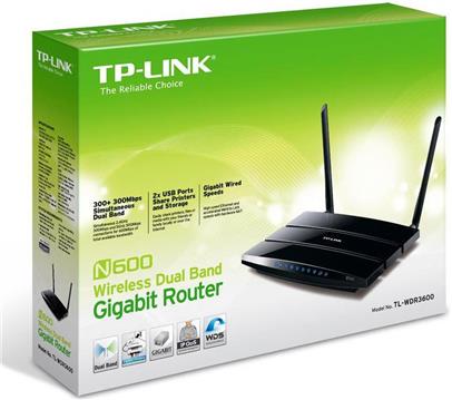 TP-Link N600 Wireless Dual Band 5 Gigabit Port Router, TL-WDR3600