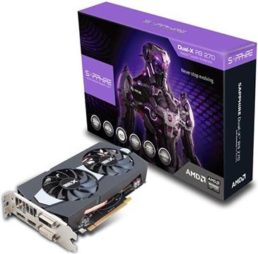 Grafička kartica Sapphire AMD Radeon R9 270X 2G GDDR5 PCI-E DVI-I / DVI-D / HDMI / DP DUAL-X WITH BOOST & OC VERSION, 1020MHz (1070MHz) / 1400MHz, 256-bit