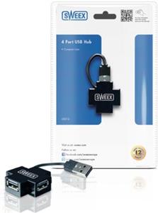 Sweex US012 Vanjski Hub USB 2.0 4-porta hub, Compact Design