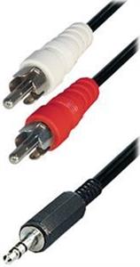 NaviaTec AUDIO-262, Stereo Connecting Cable 2x RCA-male plug to 3,5 mm stereo male plug, 1,5m