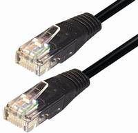Kabel mrežni UTP, Cat. 5e, 0,25m, CCA, 26AWG, Savitljivi, Crni