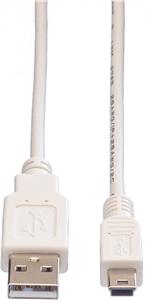 USB kabel Roline 0,8m, Roline, AM - 5-pin Mini M, 0.8m, 11.99.8708