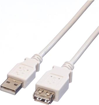 USB kabel 1,8m, Roline A-A M/F, 1.8 m, bijeli