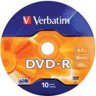 DVD-R Verbatim 4.7GB 16× Matt Silver Wagon Wheel 10 pack 
