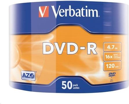 DVD-R Verbatim 4.7GB 16× Matt Silver Wagon Wheel 50 pack 