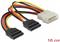 Kabel DELOCK, 4-pin Molex (M) na 2x 15-pin SATA (M), naponsk