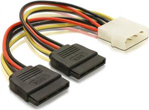 Kabel DELOCK, 4-pin Molex (M) na 2x 15-pin SATA (M), naponski, interni