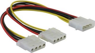 Kabel DELOCK, 4-pin Molex (Ž) na 2x 4-pin Molex (M), naponski, interni