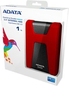 HDD eksterni Adata 1TB DashDrive HD650 Red, USB 3.0, AHD650-1TU3-CRD