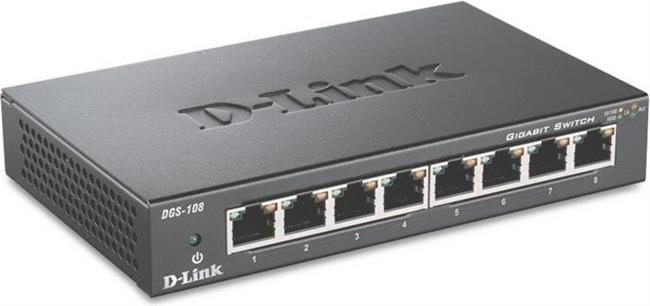 Switch D-Link DGS-108, 8-port 10/100/1000Mbps