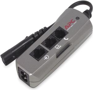 APC-PNOTEPROC8-EC APC Notebook Surge Protector for AC phone and network lines 2 pin connection, 100-240V,