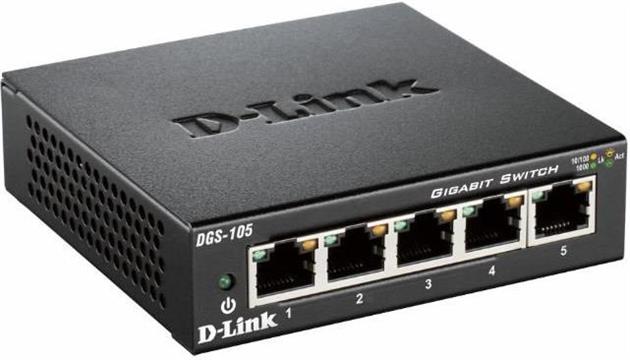 D-Link DGS-105 5-port 10/100/1000Mbps Gigabit Ethernet Switch