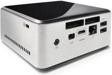 Intel NUC kit, i5-4250U, 2x DDR3L 1.35V SODIMM SODIMM (max 16GB), 2.5" SATA SSD/HDD + miniPCIe, Intel HD Graphics 5000 (mDP+mHDMI), Audio via HDMI + Combo Jack, eSATA, (0+4)xUSB, 1xLAN GbE, EU power