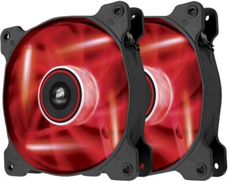 Ventilator Corsair Air Series AF120 LED red quiet edition high airflow 120mm fan. Size: 120mm x 25mm, Voltage: 7V 12V, Airflow: 52,19 CFM, sound level: 25,2 dBA, speed: 1500 RPM. Twin retail pack