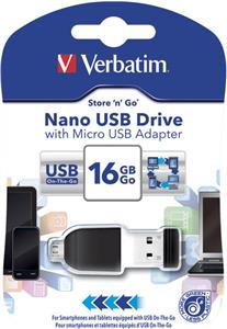USB memorija 16 GB Verbatim Nano Store'n'Stay nanoUSB 2.0/microUSB