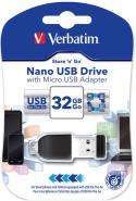 USB memorija 32 GB Verbatim Nano Store'n'Stay nanoUSB 2.0/microUSB
