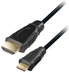 Transmedia C 200-5 E, High Speed HDMI-cable with Ethernet, HDMI-plug type A to HDMI-plug type C, 5,0 m, gold plated plugs, moulded plugs, high quality, 30AWG, transmission of 10,2 Gbit s, resolutions 